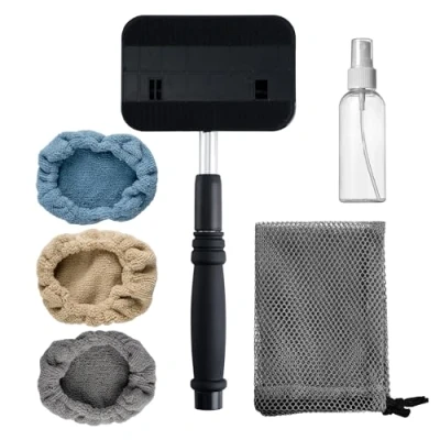 Immagine di Polyte Accessorio lavavetri Rotante con Manico in Alluminio Estensibile Include Rivestimenti Microfibra