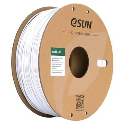 Immagine di eSUN ABS+ Filamento 1,75 mm, ABS+HS per stampante 3D ad alta velocità ABS Plus, precisione dimensionale +/ 0,03 bobina da 1 kg (2,2 libbre) la stampa Speedy, Bianco Freddo