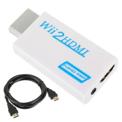 Immagine di EPLZON Convertitore da Wii a HDMI, adattatore HDMI 1080P audio video, connettore con jack 3,5 mm e uscita supporta tutte le modalità di visualizzazione(Bianco)