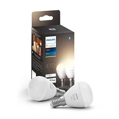Immagine di Philips Lighting Hue Kit 2 lampadine LED 871951435677100 ERP: G (A G) White E14 Luster Doppelpack 2x470lm 11.4 W Bianco caldo