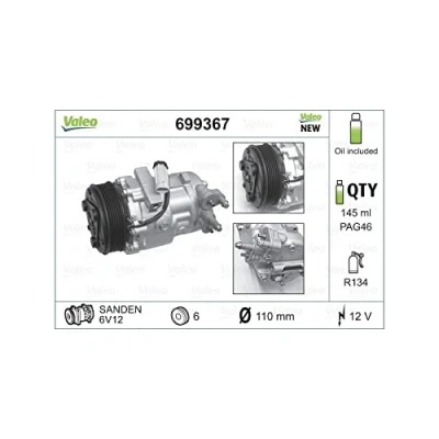 Immagine di VALEO 699367 compressore Aria Condizionata 6V12 12 PAG 46 R 134a con olio NEW ORIGINAL PART OPEL: Meriva A, Corsa C Hatchback, Agila A