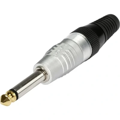 Immagine di Hicon Klinken Steckverbinder 6.35 mm Stecker, Gerade Polzahl: 2 Mono Argento HI J63M 1 St.