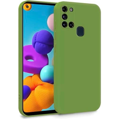 Immagine di MyGadget Cover per Samsung Galaxy A21s Custodia in Silicone Morbido a Doppio Strato Case con Protezione Fotocamera &amp; Fodera Interna Antigraffio Verde 4252010269120