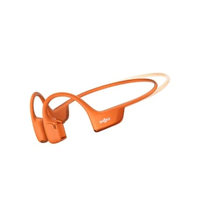 Immagine di SHOKZ Cuffie Sportive OpenRun Pro 2 Mini a Conduzione Ossea, Wireless Bluetooth 5.3, Microfoni con Cancellazione Rumore, Impermeabili IP55, 12 Ore Riproduzione, Ricarica Rapida USB C, Arancione