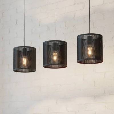 Immagine di EGLO Lampada a sospensione Manby, lunghezza 90 cm, nero, 3 luci, acciaio