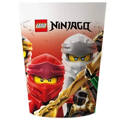 Immagine di Procos 92856 Bicchieri riutilizzabili Lego Ninjago, 2 Pezzi, capacità 230 ml, riutilizzabili, stoviglie per Feste