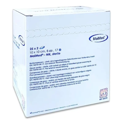 Immagine di Maimed MKK Sterile Gauze Swabs 8 Fold In Various Sizes by