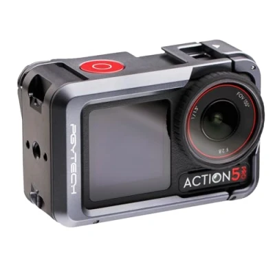 Immagine di PGYTECH Camera Gabbia per DJI OSMO Action 5 Pro Custodia in lega Alluminio Telaio Protettivo Connettore Magnetico a Rilascio Rapido foro Filettato da 1/4 pollice Cold Shoe Accessori Luce/Microfono