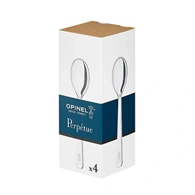 Immagine di OPINEL Gamma Perpetua Confezione da 4 cucchiaini tavolo in acciaio inox Design contemporaneo Manutenzione semplice, compatibile con lavastoviglie