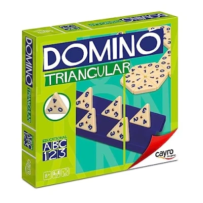Immagine di Cayro Domino Triangolari di Alta Qualità 56 Pezzi Modelli/Colori Assortiti Classico Gioco da Tavolo Facile Trasportare Divertimento per Tutta la Famiglia