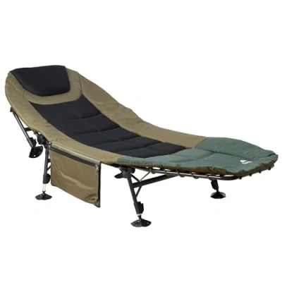 Immagine di CampFeuer Lettino alla carpa, XXL, 200 x 81 41 98 cm, regolabile in altezza e stabile, con 6 gambe, pieghevole, da campeggio, campeggio imbottito