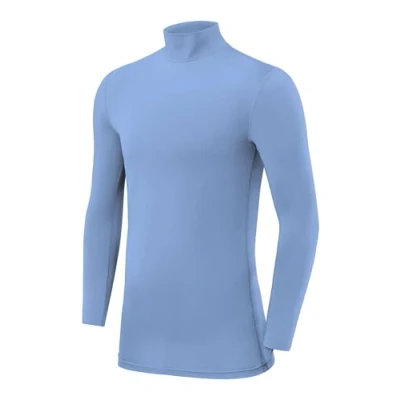 Immagine di PowerLayer Maglia da Bambino a Manica Lunga Collo Alto Compressione Azzurro, 6 8 Anni
