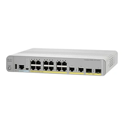 Immagine di Cisco Catalyst 3560CX 12PD S Switch di rete a 12 porte Gigabit Ethernet, uscite PoE+, budget PoE 240 W, 2 uplink SFP+ da 10G e in rame 1G, garanzia limitata vita (WS C3560CX S)