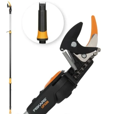 Immagine di Fiskars Svettatoio Telescopico per Rami e Ramoscelli Freschi UPX86, con Guida di Taglio, Nero/Arancione, 10.1 x 7.4 230.3 cm, 1023624