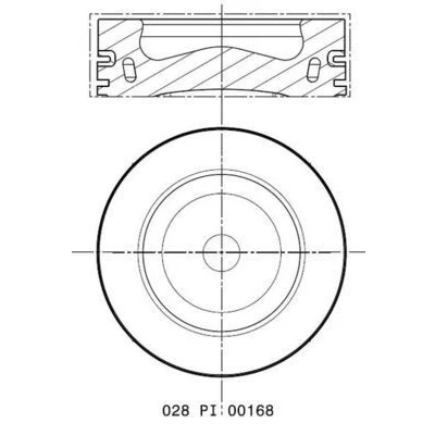 Immagine di MAHLE ORIGINAL 028 PI 00168 000 Pistone 81mm con porta fascia elastica, canale raffreddamento