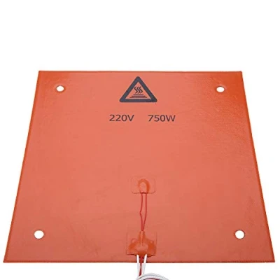 Immagine di Tangxi Cuscinetto riscaldante ad Alta Temperatura, 220 V, 3D, Accessorio per Stampante in Silicone, Letto Caldo, 750 Watt (Arancione 310 x mm), Bassa Potenza e Temperatura