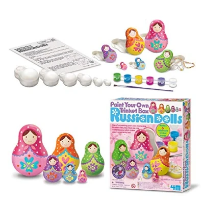 Immagine di 4M Paint Your Own Russian Doll Trinket Box