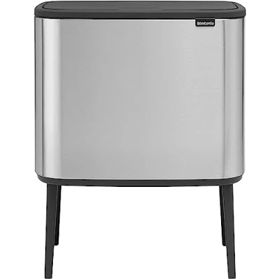 Immagine di brabantia Bo Touch Bin 31 62 27 Bidone della spazzatura 34 L Acciaio (L x A) 312 540 680 mm Argento 1 pz.