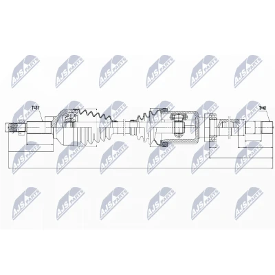 Immagine di NTY NPW FR 074 Albero motore / Semiasse Assale anteriore FORD: Transit Custom V362 Van, V363 Bus