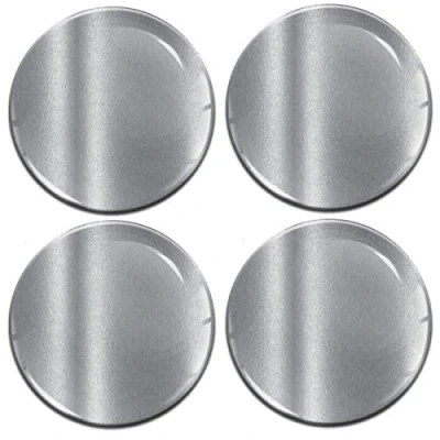 Immagine di Biomar Labs® 4 x 70mm 3D Adesivi in Silicone per Coprimozzo Cerchione Copricerchi Tappi Ruote Auto Tuning Silver Colore Argento A 9770