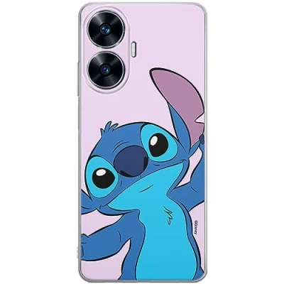 Immagine di ERT GROUP custodia per cellulare Realme C55 originale e con licenza ufficiale Disney, modello Stitch 018 adattato in modo ottimale alla forma dello smartphone, TPU
