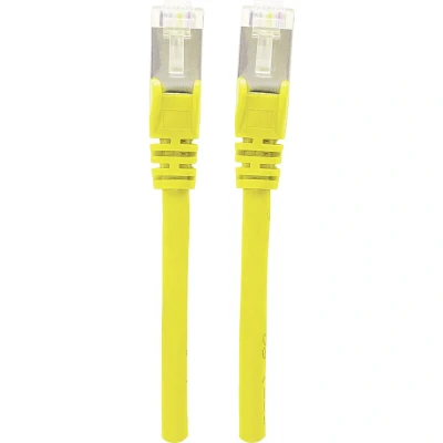 Immagine di Intellinet 350525 RJ45 cavo di rete, patch CAT 6A S/FTP 7.50 m Giallo Schermatura a fogli, intrecciata, Privo alogeni 1 pz.