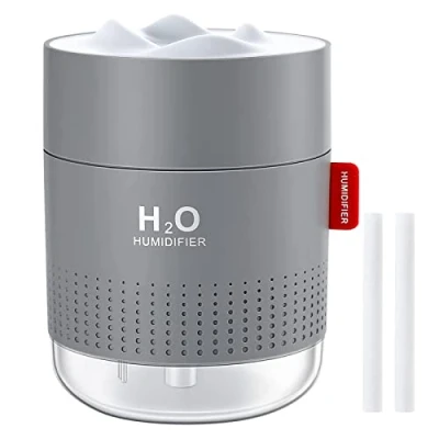 Immagine di Umidificatore Mini 500ml,umidificatore ambiente Bambini,Nebbia Fredda Super silenzioso con Luce Notturna Spegnimento Automatico Ricarica USB 2 Filtri,per Camera da letto Casa Ufficio