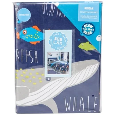 Immagine di Bedlam Sea Life Glow in The Dark Set copripiumino singolo, multicolore