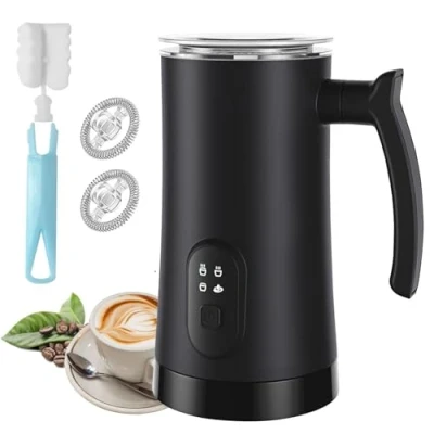 Immagine di Weinsamkeit Montalatte Elettrico, 4 IN 1 Cappuccino Elettrico con 2 Frusta Automatico Schiuma di Latte Calda e Fredda, Silenzioso per Caffè Macchiato Cioccolata