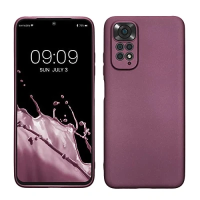 Immagine di kwmobile Custodia Compatibile con Xiaomi Redmi Note 11 / 11S Cover Protezione Back Case Morbida Silicone TPU Effetto metallizzato lavanda
