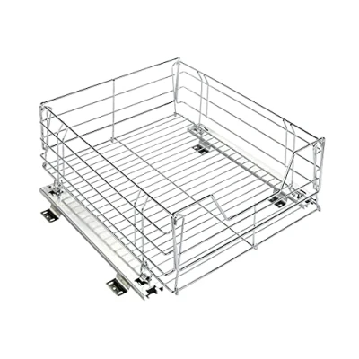 Immagine di Wenko Maximex Maxi Armadio Estraibile, Cestino portaoggetti con Sistema a Binario, 50 x 23 cm, Acciaio Cromato
