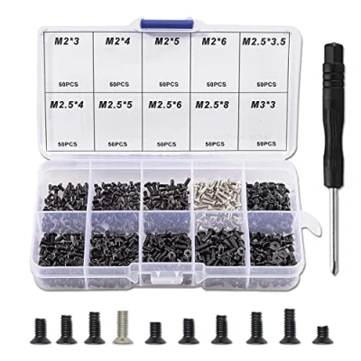 Immagine di 500 pezzi Set M2 M2.5 M3 Viti per Computer Notebook, Laptop Portatile, Piccolo Kit di Assortimento Portatile con 10 Dimensioni Scheda Madre