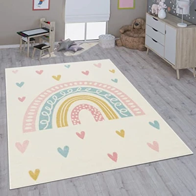 Immagine di Paco Home Tappeto per bambini cameretta bambine diversi motivi e dimensioni, Dimensione:80x150 cm, Colore:Crema 4