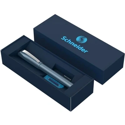 Immagine di Schneider Ceod Shiny Penna roller in confezione regalo, con cartucce di inchiostro standard, per destrimani e mancini, colore: Blu