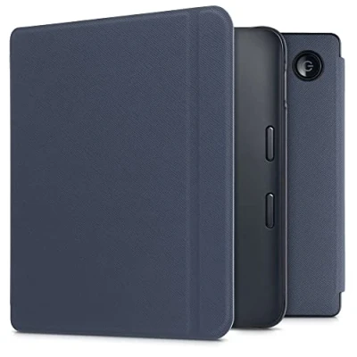 Immagine di kwmobile Custodia eReader Compatibile con Kobo Libra 2 Cover eBook Reader Flip Case Simil Pelle Blu Scuro