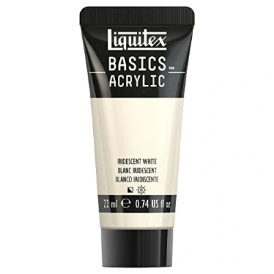 Immagine di LIQUITEX 8870505​ Basics, Pittura Acrilica, Pigmenti per Artisti Monopigmentati, Resistente alla Luce, Durevole nel Tempo, Finitura Satinata, Tubetti da 22 ml, Bianco Iridescente
