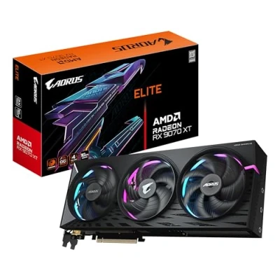 Immagine di Gigabyte AORUS Radeon RX 9070 XT ELITE 16G Scheda Grafica 16 GB GDDR6, 256 bit, PCI E 5.0, 3100 MHz Frequenza Base, 2 x DisplayPort, HDMI, GV R9070XTAORUS 16GD