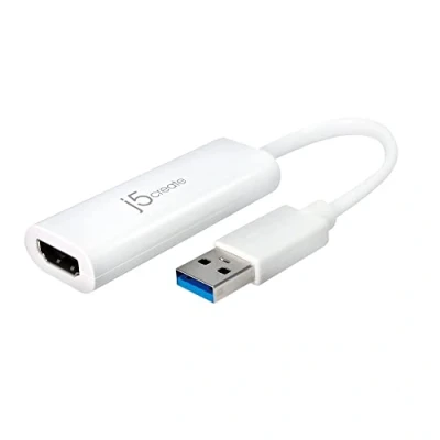Immagine di j5create Adattatore multi monitor da USB a HDMI Supporta 1080p 2048 x 1152 @ 32 bit 3.0 con supporto 2.0 L&#039;adattatore è compatibile Mac e Windows (JUA254)