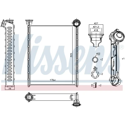 Immagine di NISSENS 71162 Radiatore Riscaldamento senza condotto PEUGEOT: 308 I SW, SW Van / Station Wagon, CITROËN: C3 Picasso