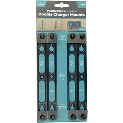Immagine di StealthMounts Makita Charger Mount Supporto caricabatterie per montaggio a parete Confezione da 2 (caricatore doppio)
