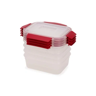 Immagine di Joseph Nest Lock Set Contenitori Rettangolari per Alimenti 4 Pezzi, Salvaspazio, Coperchi Ermetici, Senza BPA, 1.1L
