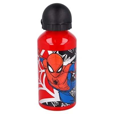 Immagine di STOR 51334 Flacone in Alluminio Piccolo 400 ml Spiderman Urban Web, Metallo, Multicolore
