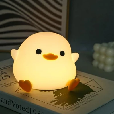 Immagine di Luce notturna Bambini, Lampada Anatra Bambini Carina LED,Luce per animali dimmerabile, allattamento con timer adatta la decorazione della stanza Regali
