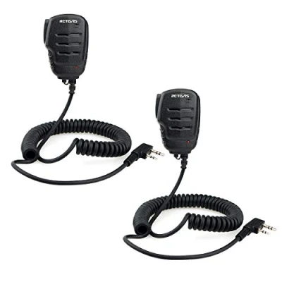 Immagine di Retevis RS111 Altoparlante Microfono 2 Pin a Distanza Compatibile con Walkie Talkie RT24 RT22 RT27 RT3S RT5 Kenwood BAOFENG UV 5R BF 888S TYT PUXING WOUXUN Ricetrasmettitore(2 Pz)