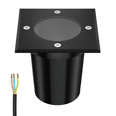 Immagine di ledscom.de Lampada da incasso a pavimento RELI per uso esterno, IP67, nero, angolare, 11 x cm, 1x GU10 max. 15W