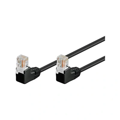 Immagine di Goobay 96070 CAT 5e Cavo Patch, Rete 2x 90 Angolato U/UTP, Bianco, 1 m Lunghezza del