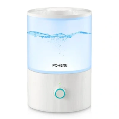 Immagine di FOHERE Umidificatori per Camera da Letto, Umidificatore con Riempimento Superiore 3,2L Stanze Bambini e Piante, Diffusore di Oli Essenziali 2 IN 1 Luce a 7 colori, silenzioso, Bianco