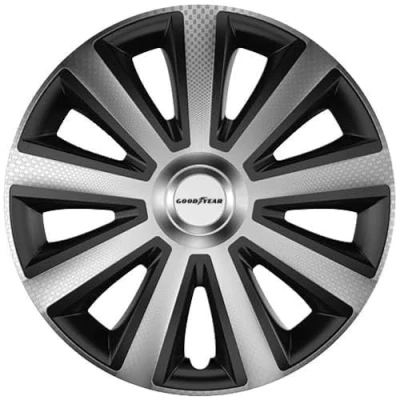 Immagine di Goodyear Memphis Carbon Copricerchi per Auto, Set da 4 Pezzi, 40,64 cm, Colore: Nero/Argento