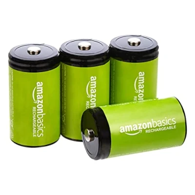 Immagine di Amazon Basics Batterie ricaricabili, tipo D, da 10000 mAh/NiMh, confezione 4 (l’aspetto può variare)
