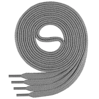 Immagine di Di Ficchiano lacci da scarpe piatti in 100% cotone per sneaker e sportive molto resistenti larghezza circa 7 mm lunghezza 45 cm 200 prodotto Europa Adulti (unisex) grigio. 190